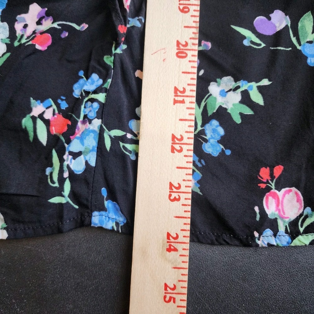 Anthropologie Romantic Ruffle Blouse Black Floral S - Picture 10 of 16